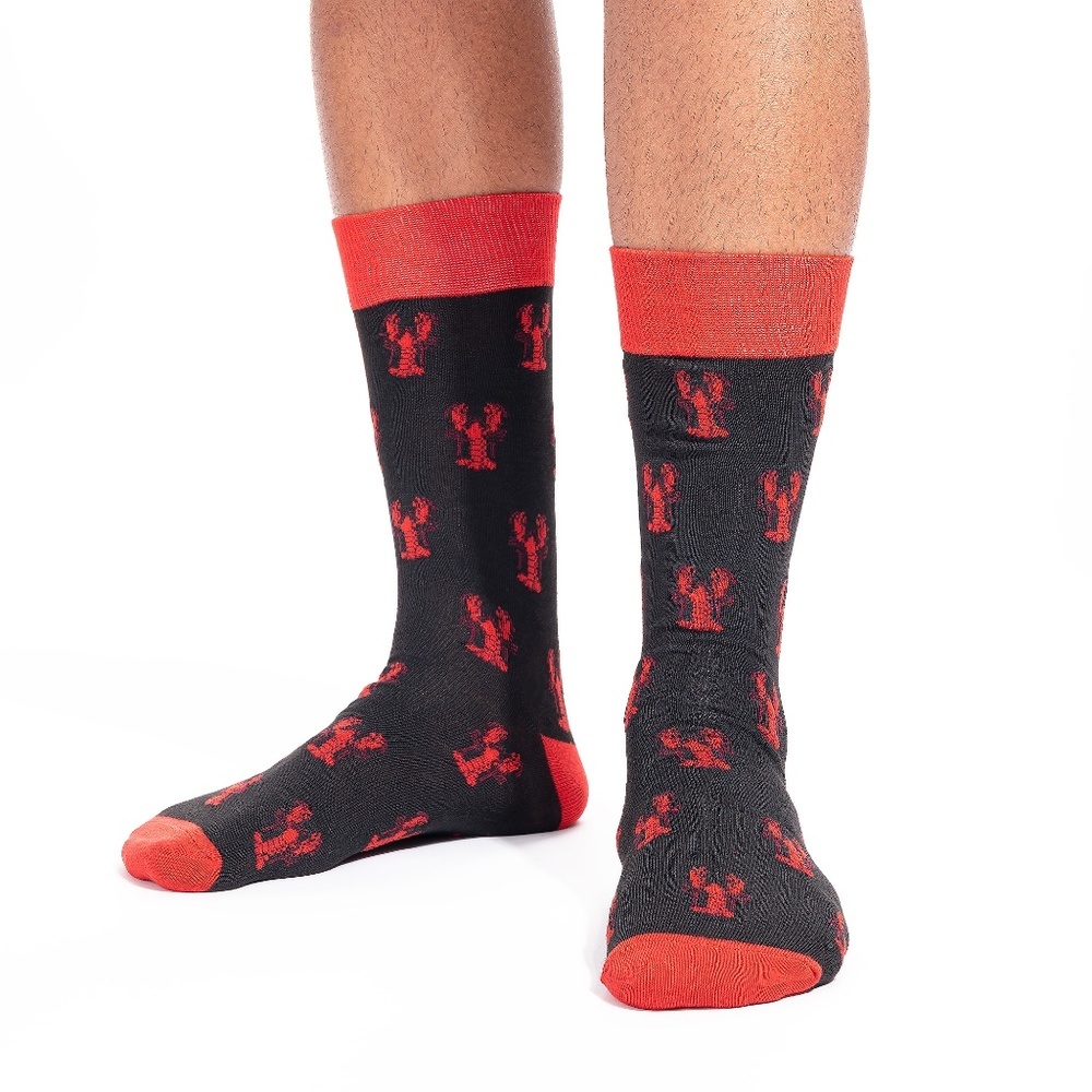 Men's Fun Lobster Print Novelty Crew Sock